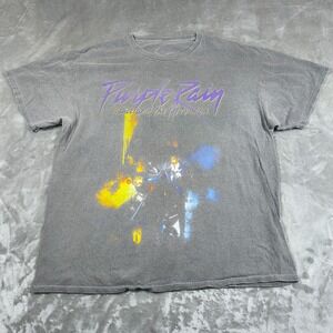 Prince Purple Rain Shirt Mens XL Gray Vintage Style Faded Concert Merch Tour